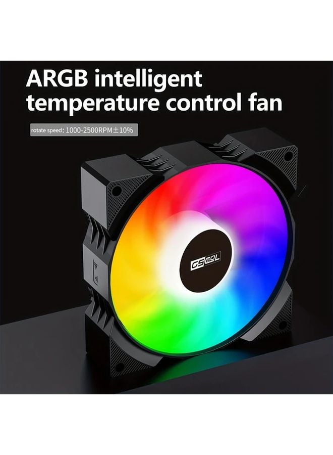 G130WH Black ARGB CPU Cooler 4 Copper Tubes Real Time Temperature Display High Performance Heat Dissipation - Image 4